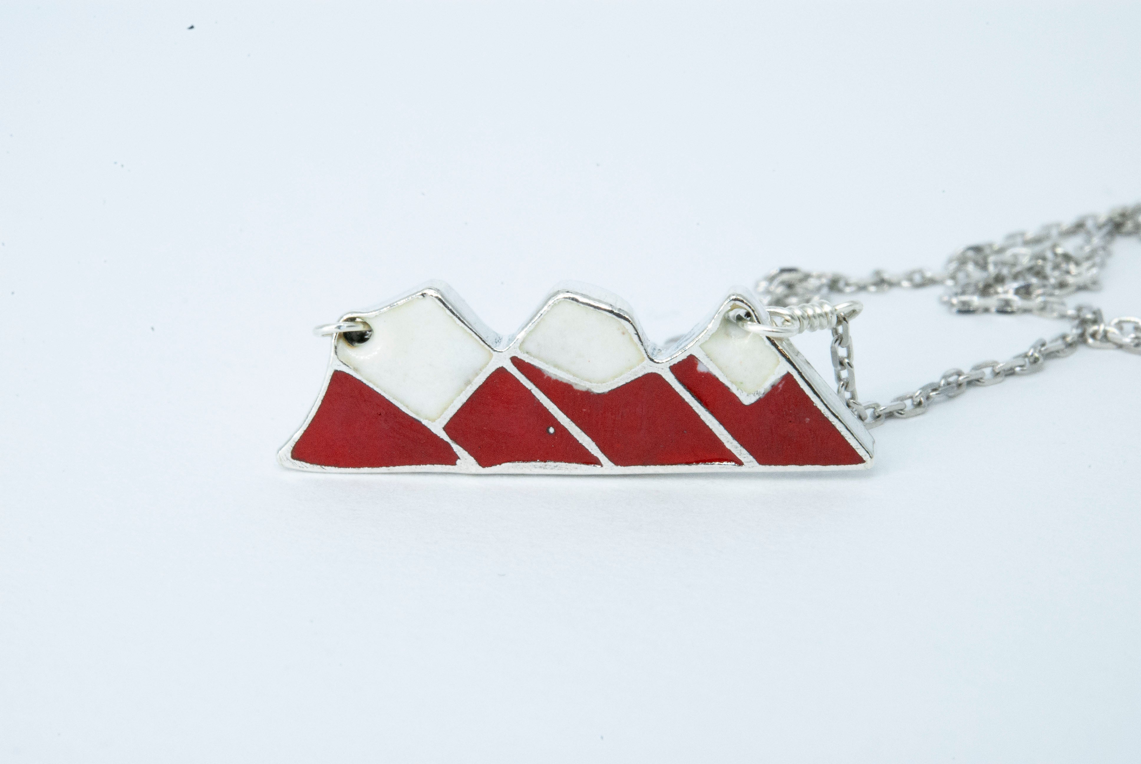 Three Sisters Mountain Necklace - Mars Red