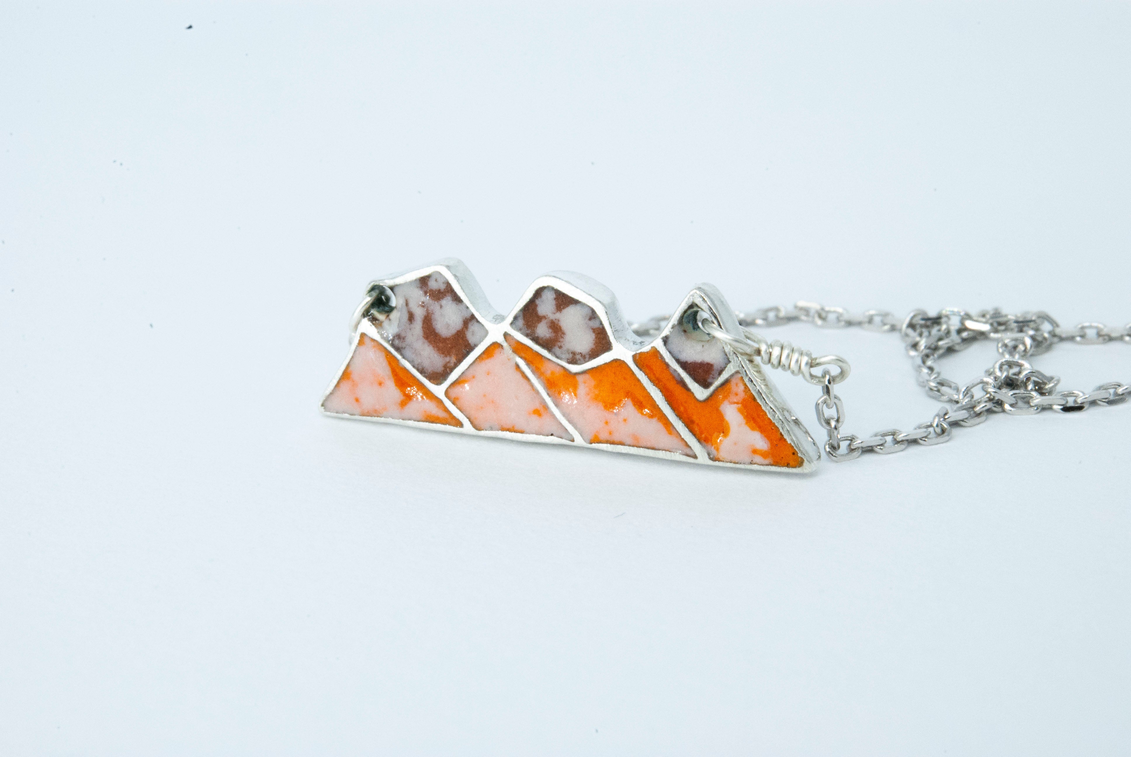 Three Sisters Mountain Necklace - Magma Orange
