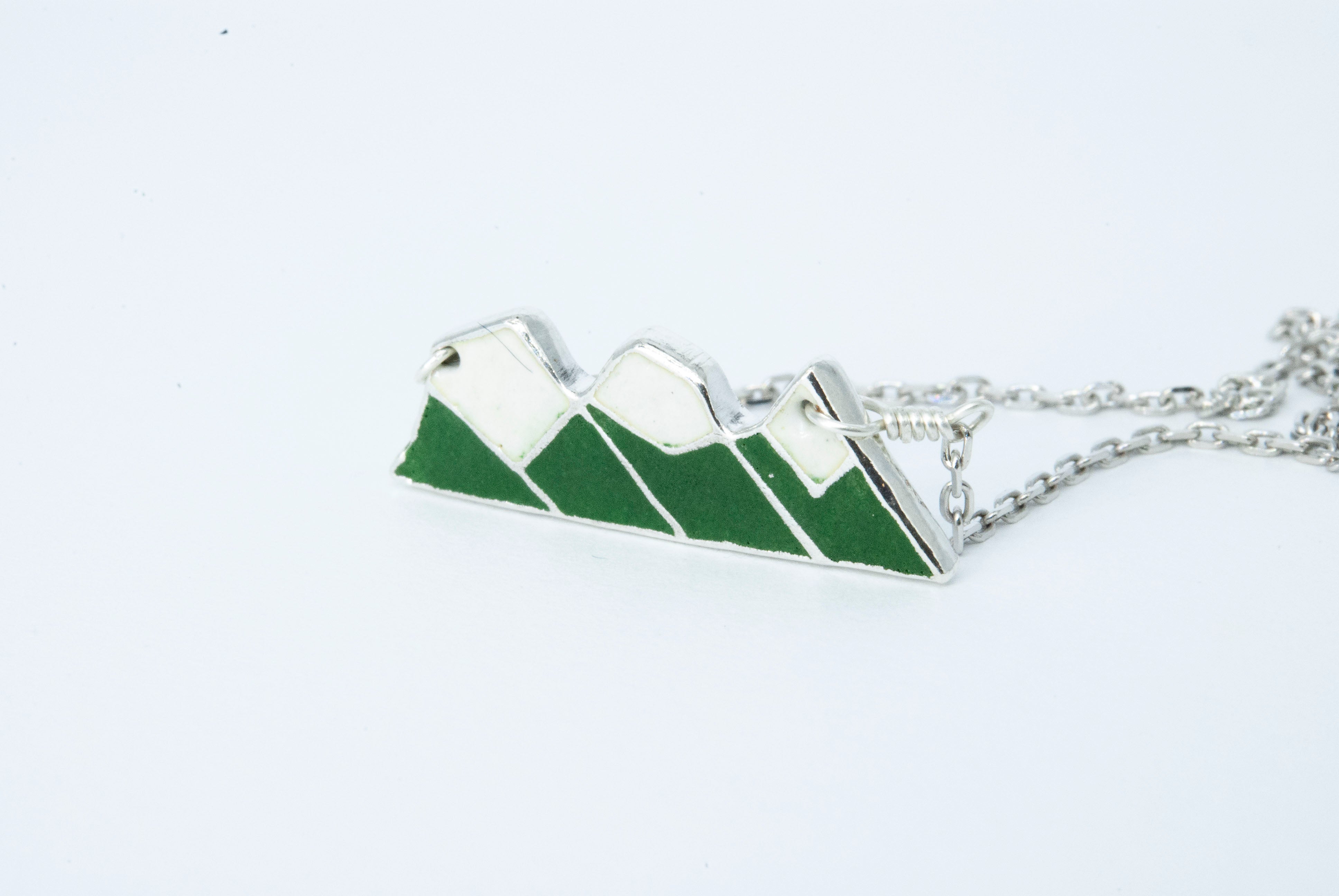 Three Sisters Mountain Necklace - Irish Green