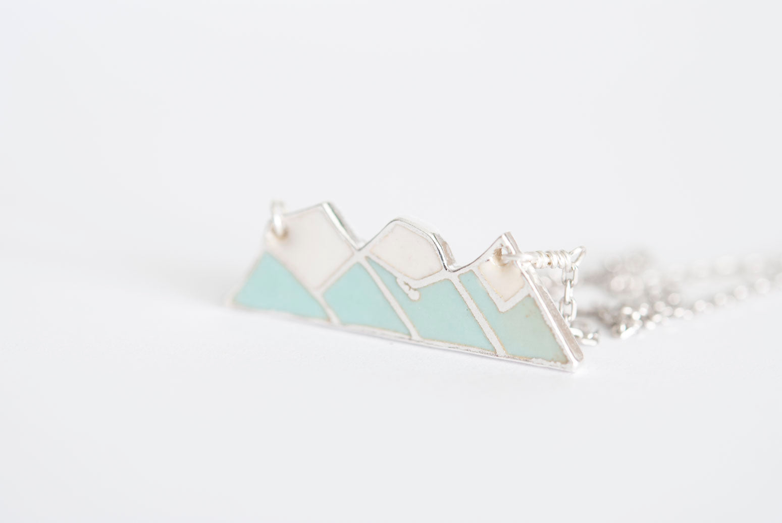 Three Sisters Mountain Necklace - Robin's Egg Blue