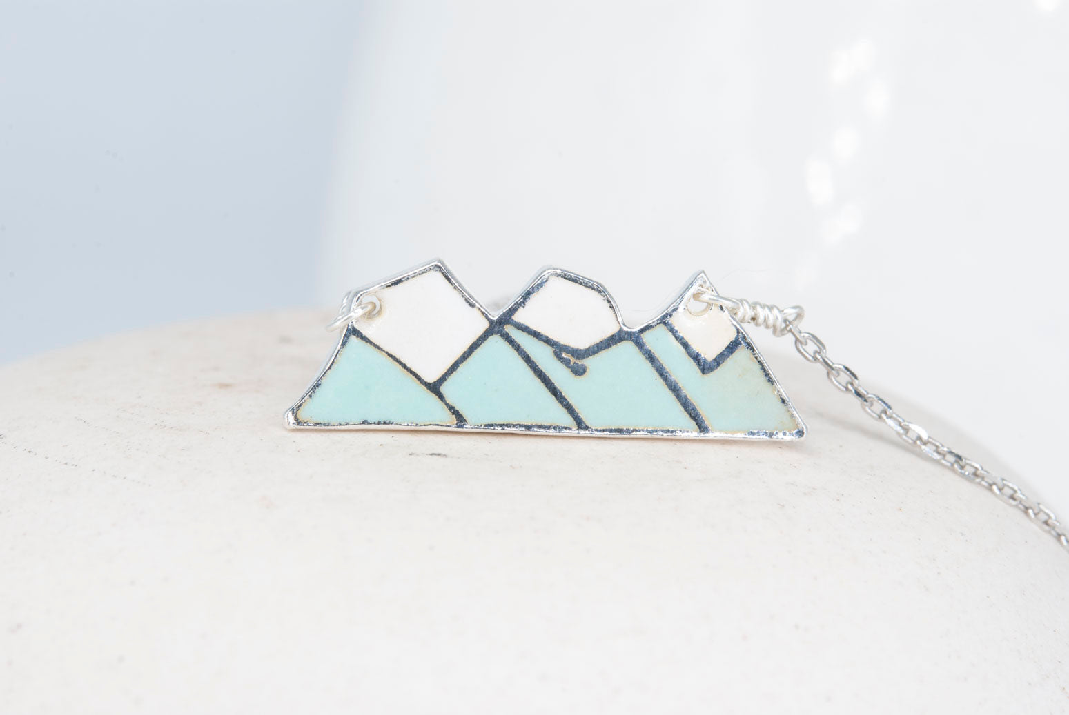 Three Sisters Mountain Necklace - Robin's Egg Blue