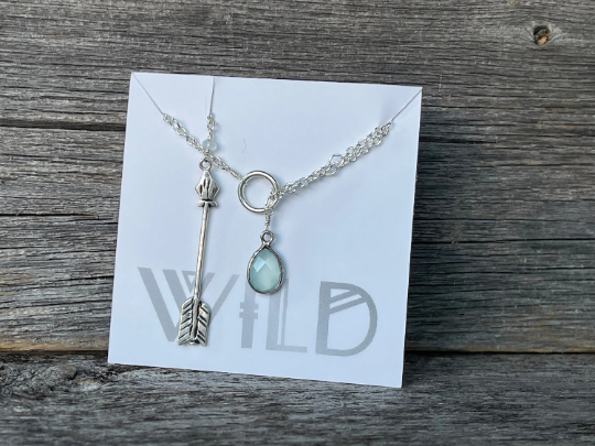 Amazonite Flint Arrow Lariat