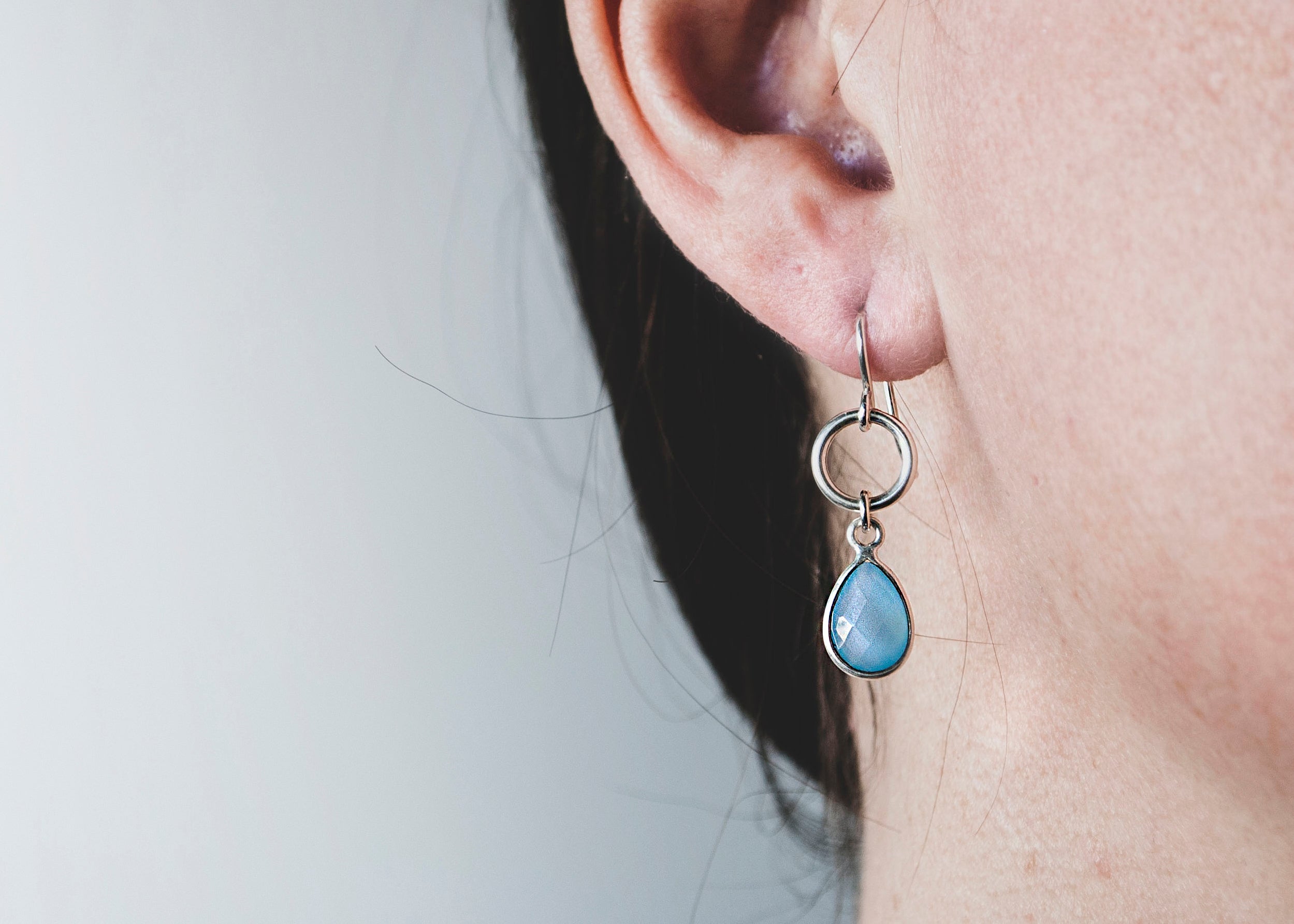 Blue Topaz Stone Earrings