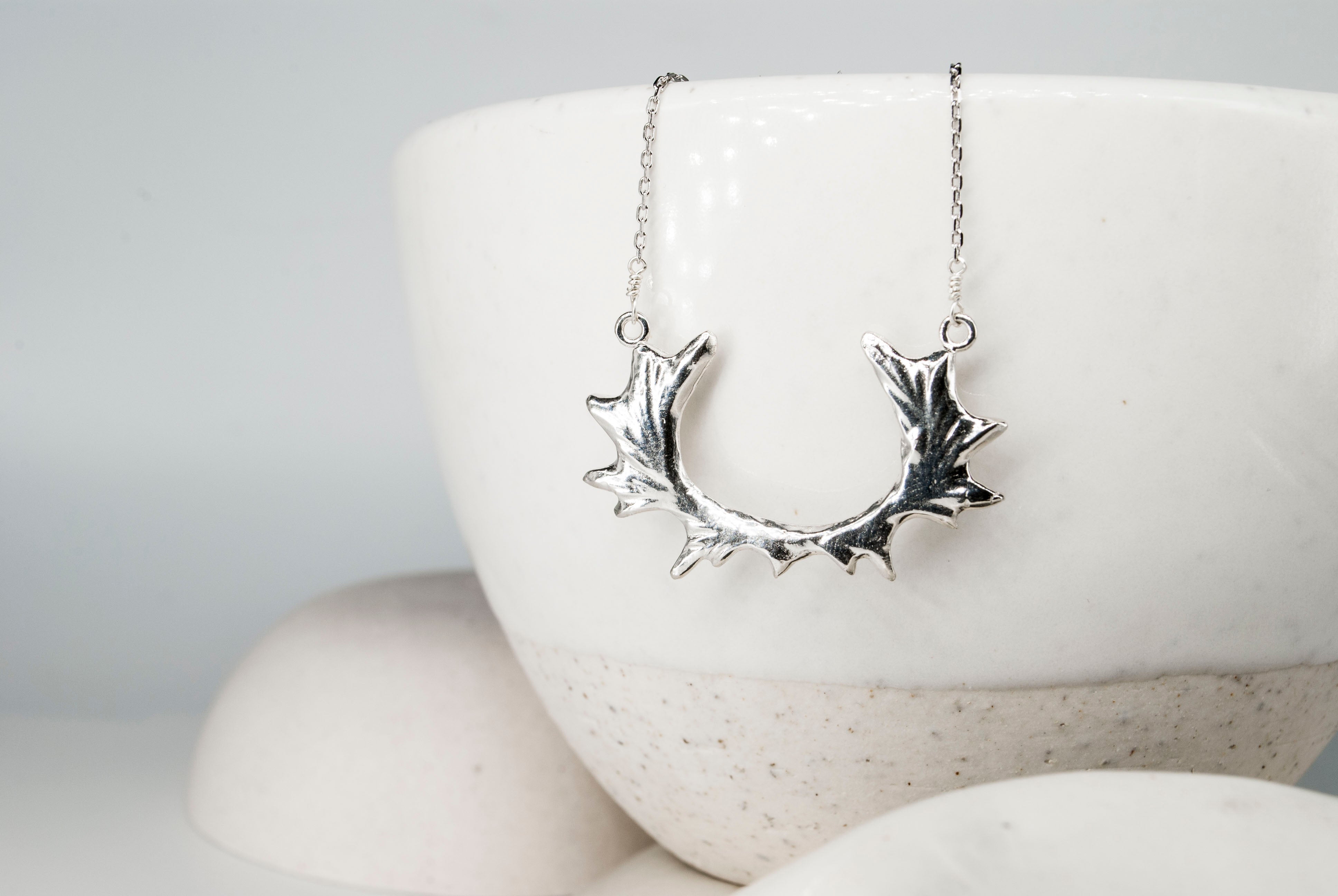 Double Moose Paddle Necklace