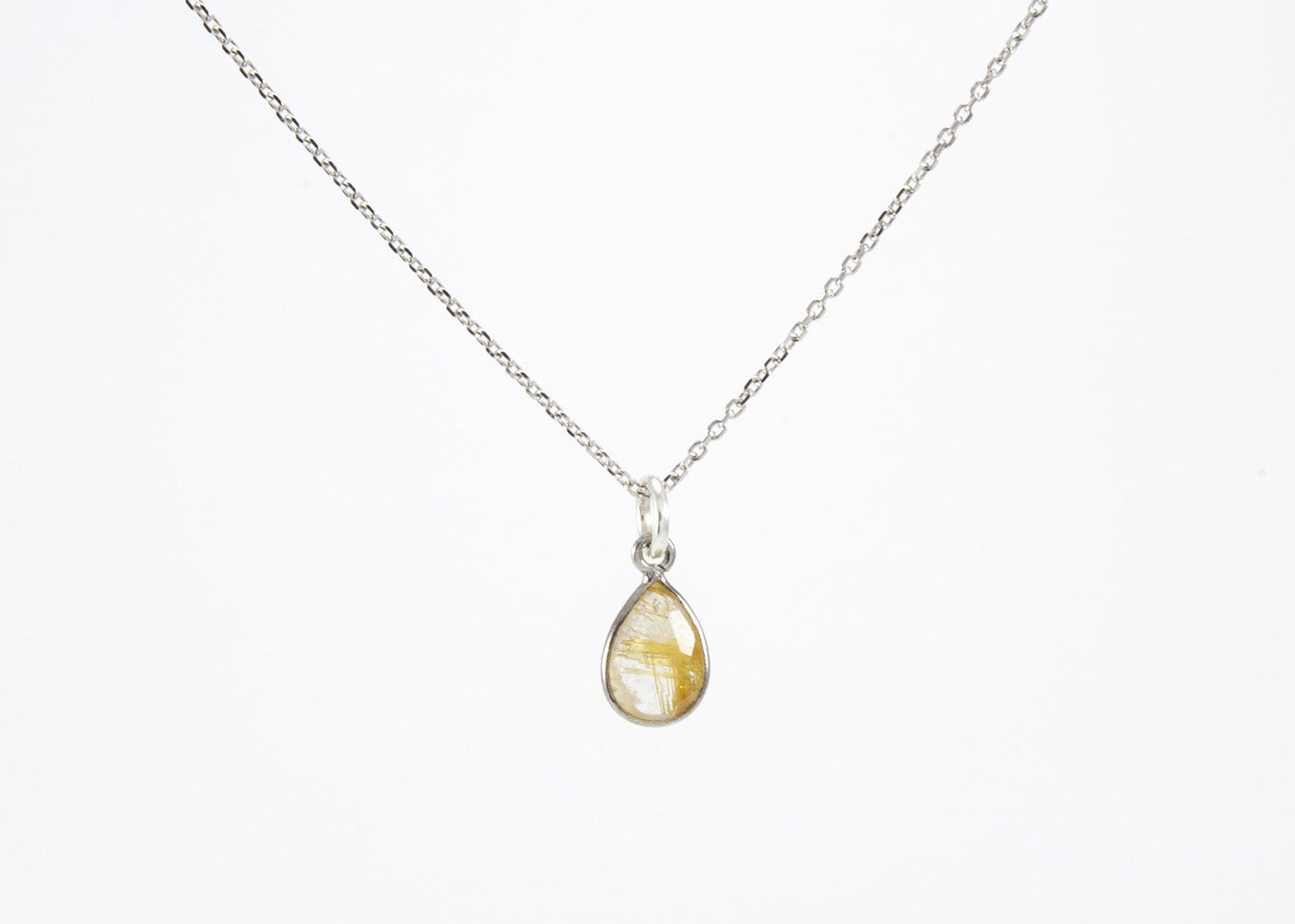 Gold Quartz Stone Necklace